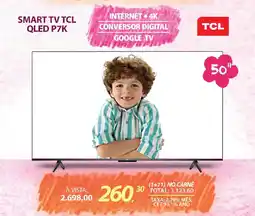 Lojas Cem Smart tv tcl qled p7k oferta