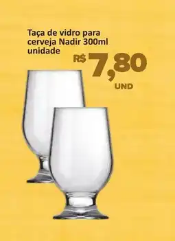 Paulistão Supermercados Taça de vidro para cerveja Nadir unidade oferta