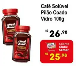 Semar Supermercado Café Solúvel Pilão Coado Vidro oferta