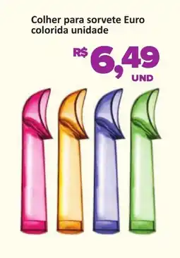 Paulistão Supermercados Colher para sorvete Euro colorida unidade oferta
