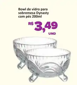 Paulistão Supermercados Bowl de vidro para sobremesa Dynasty com pés oferta