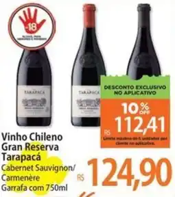 Atacadão Vinho Chileno Gran Reserva Tarapacá oferta