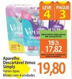 Atacadão Aparelho Descartável Venus Simply oferta