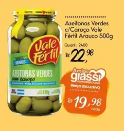 Giassi Supermercados Azeitonas Verdes c/Caroço Vale Fértil Arauco oferta