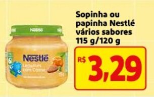 Mercado Extra Sopinha ou papinha Nestle varios sabores 115g/120g oferta