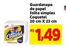 Mercado Extra Guardanapo de Papel folha simples coquetel 20cm x 23cm oferta