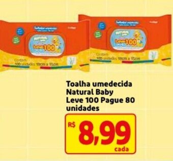 Toalha Umedecida Natural Baby Lv100 Pg80 unidades
