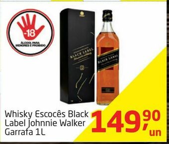 Tenda Atacado Whisky escocês black label johnnie walker 1l oferta