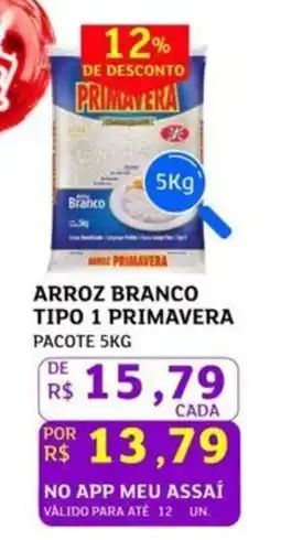 Assaí Atacadista Arroz branco tipo 1 primavera oferta