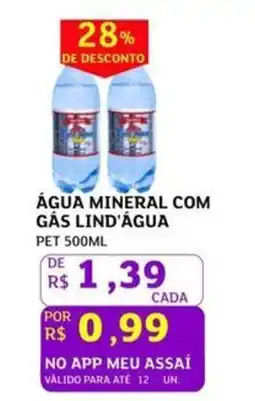 Assaí Atacadista Água mineral com gás lind'água oferta