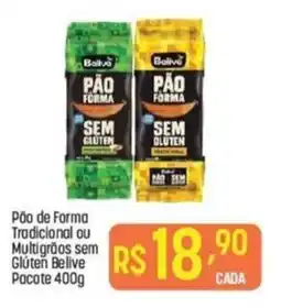 Muffato Pão de Forma Tradicional ou Multigrãos sem Glúten Belive Pacote oferta