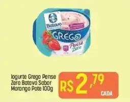 Muffato logurte Grego Pense Zero Batavo Sabor Morango Pote oferta