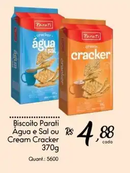 Giassi Supermercados Biscoito Parati Agua e Sal ou Cream Cracker oferta