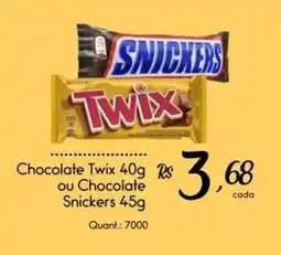 Giassi Supermercados Chocolate Twix ou Chocolate Snickers oferta