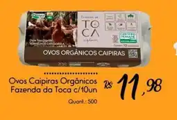 Giassi Supermercados Ovos Caipiras Orgânicos Fazenda da Toca oferta