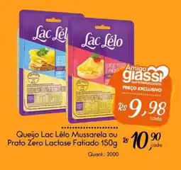 Giassi Supermercados Queijo Lac Lélo Mussarela ou Prato Zero Lactose Fatiado oferta