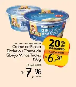 Giassi Supermercados Creme de Ricota Tirolez ou Creme de Queijo Minas Tirolez oferta