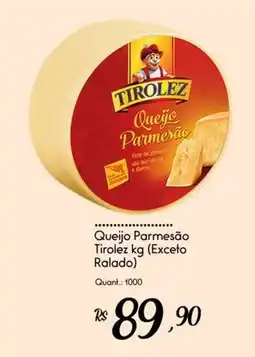 Giassi Supermercados Queijo Parmesão Tirolez oferta