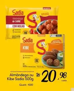 Giassi Supermercados Almôndega ou Kibe Sadia oferta