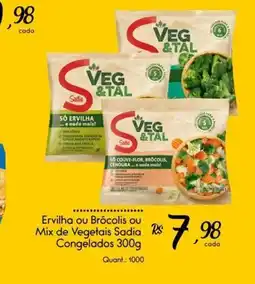 Giassi Supermercados Ervilha ou Brócolis ou Mix de Vegetais Sadia Congelados oferta