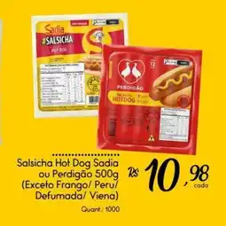 Giassi Supermercados Salsicha Hot Dog Sadia ou Perdigão oferta