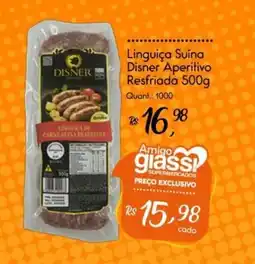 Giassi Supermercados Linguiça Suína Disner Aperitivo Resfriada oferta