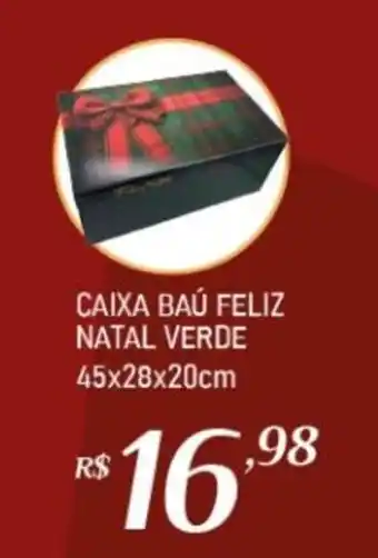 Caixa baú feliz natal verde