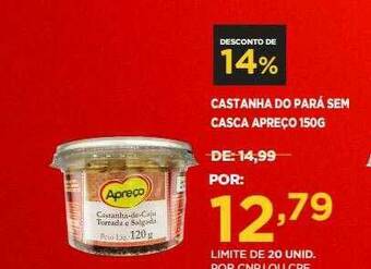 Apoio Mineiro Castanha Do Pará Sem Casca Apreço oferta