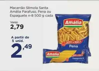 Macarrão Sêmola Santa Amália Parafuso Pena Ou Espaguete N-8