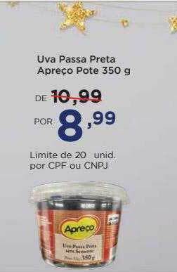 Apoio Mineiro Uva Passa Preta Apreço oferta