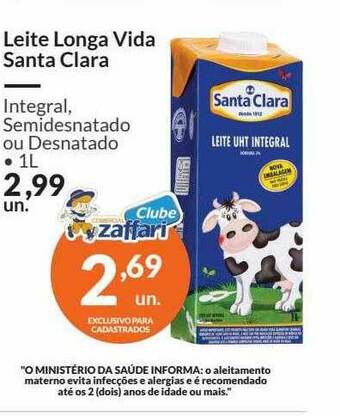 Zaffari Leite Longa Vida Santa Clara oferta