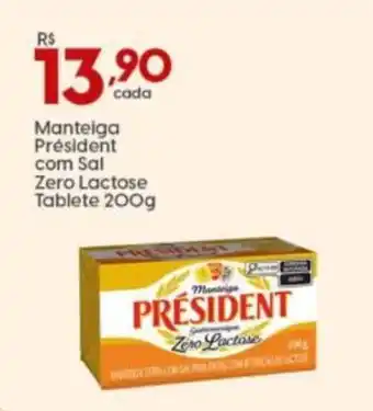 Supper Rissul Manteiga Président com Sal Zero Lactose Tablete oferta