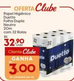 Supper Rissul Papel Higiênico Duetto Folha Dupla Neutro 20m oferta
