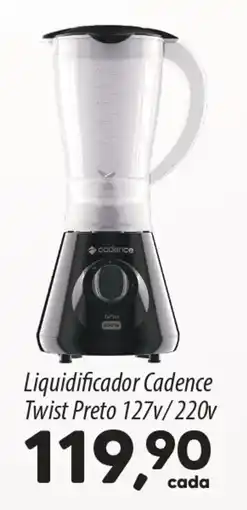 Asun Liquidificador Cadence Twist Preto 127v/220v oferta