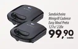 Asun Sanduicheira Minigrill Cadence Easy Meal Preta 127v/220v oferta