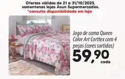 Asun Jogo de cama Queen Color Art Corttex com 4 peças (cores sortidas) oferta