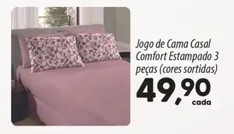 Asun Jogo de Cama Casal Comfort Estampado 3 peças oferta