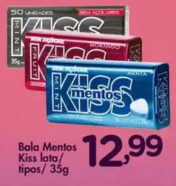 Confiança Supermercados Bala Mentos Kiss lata/ tipos oferta