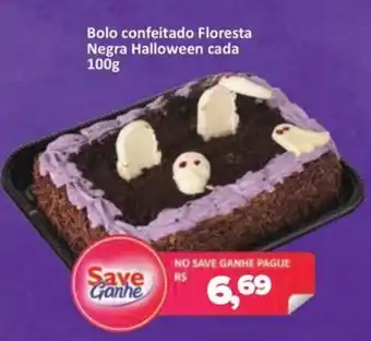 Supermercados Savegnago Bolo confeitado Floresta Negra Halloween cada oferta