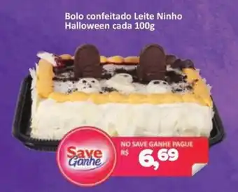 Supermercados Savegnago Bolo confeitado Leite Ninho Halloween cada oferta