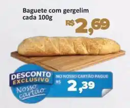Supermercados Savegnago Baguete com gergelim cada oferta