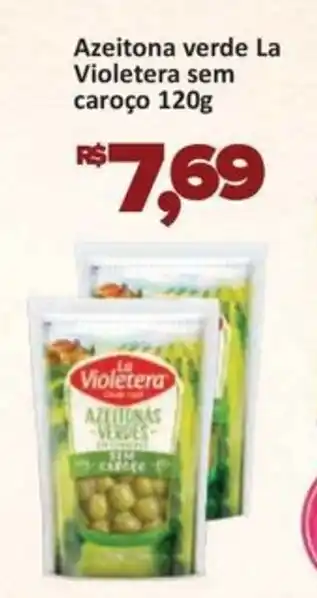 Supermercados Savegnago Azeitona verde La Violetera sem caroço oferta