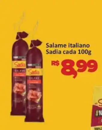 Supermercados Savegnago Salame italiano Sadia cada oferta