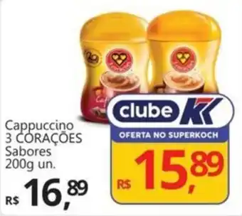 Supermercados Koch Cappuccino 3 CORAÇÕES Sabores oferta