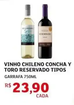 Assaí Atacadista Vinho chileno concha y toro reservado tipos garrafa oferta