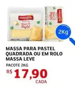 Assaí Atacadista Massa para pastel quadrada ou em rolo massa leve pacote oferta