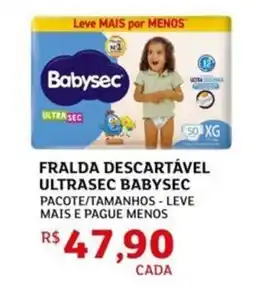 Assaí Atacadista Fralda descartável ultrasec babysec oferta