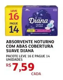 Assaí Atacadista Absorvente noturno com abas cobertura suave diana oferta