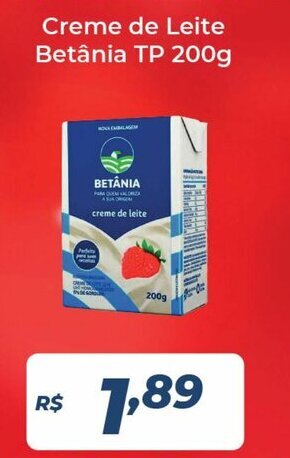 Atakarejo Creme de leite Betania Tp 200g oferta