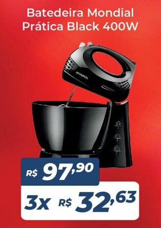 Atakarejo Batedeira Mondial Pratica Black 400w oferta